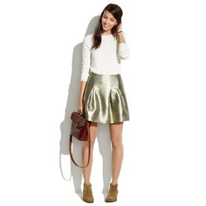 Madewell Shimmer Skirt in Metallic Gold Size 2